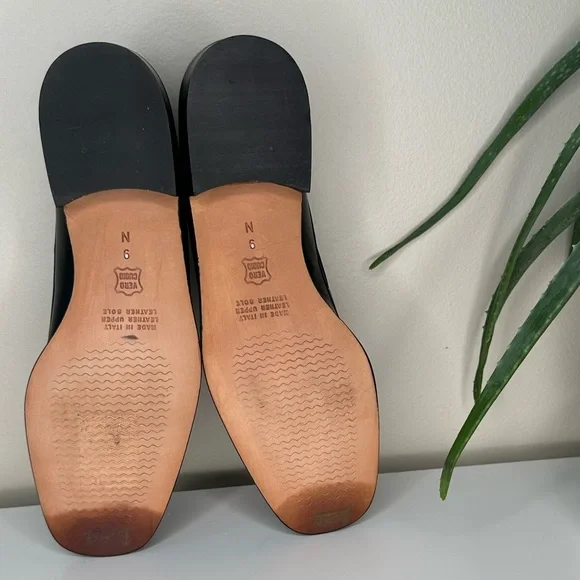 Vintage 80s/90s Talbots Made in Italy Loafers Black Leather Red Suede Tassel 6M - Picture 5 of 11